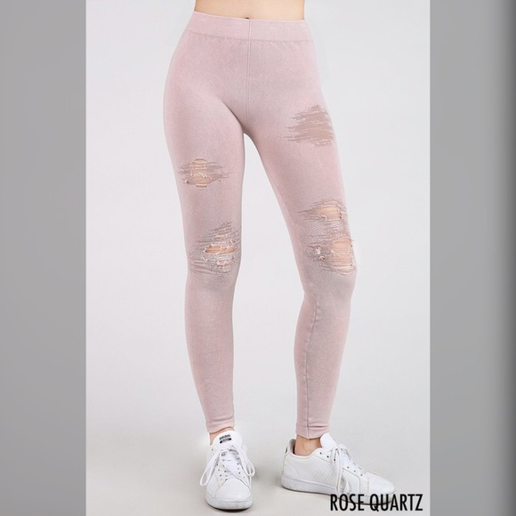 LAST Pair! ๐Vintage Modal Destroyed Leggings Rose - Picture 2 of 2
